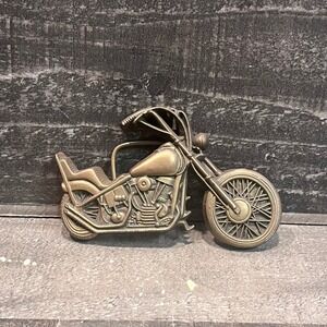 Vintage 1979 Baron Buckle Solid Brass Motorcycle Chopper Biker Belt Buckle 6132